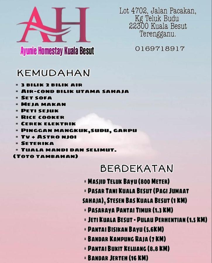 Ayuni Homestay Kuala Besut Terengganu Экстерьер фото